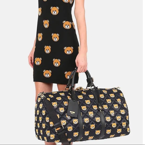Moschino Handbags - Moschino Bear Print Quilted Weekender Bag
